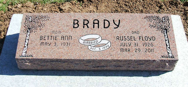 BV006: Morning Rose Stone Custom Designed Bevel Headstones for the Brady family