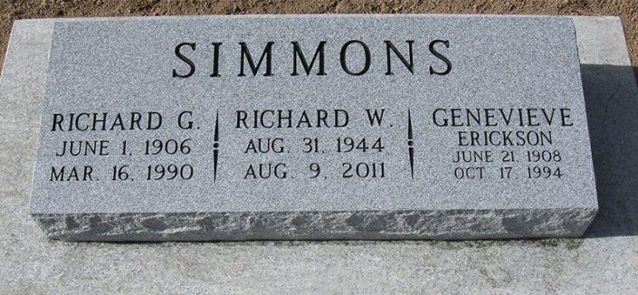 BV045: Bluestone Custom Designed Bevel Headstones for the Simmons family