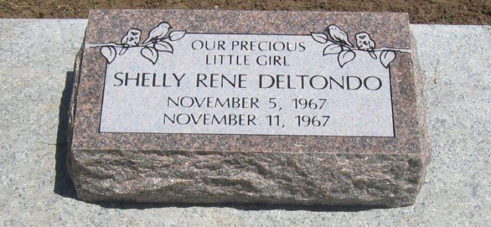 BV050: Canyon Rose Stone Custom Designed Bevel Headstones for Shelly Rene Deltondo