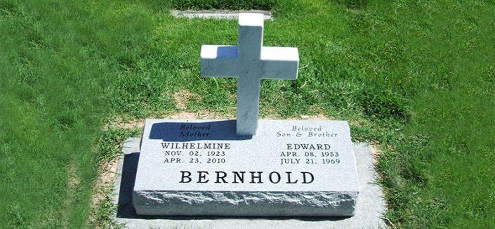 BV058: Cross Design Custom Designed Bevel Headstones for the Bernhold family