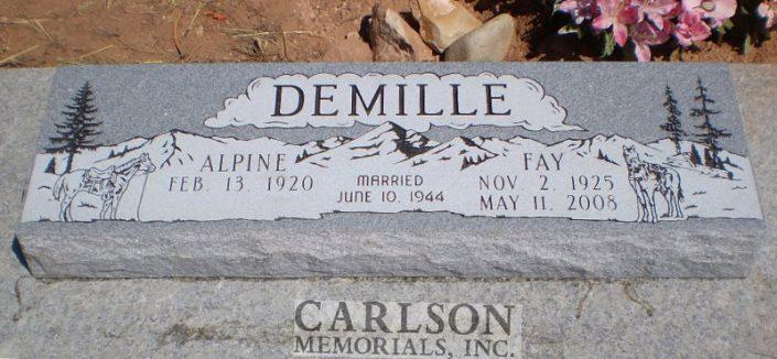 BV079: Bluestone Custom Designed Bevel Headstones for the Demille family