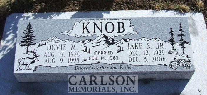 BV089: Bluestone Custom Designed Bevel Headstones for the Knob family