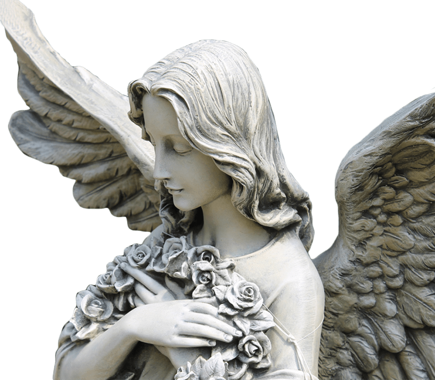 custom stone engraved angel sculpture