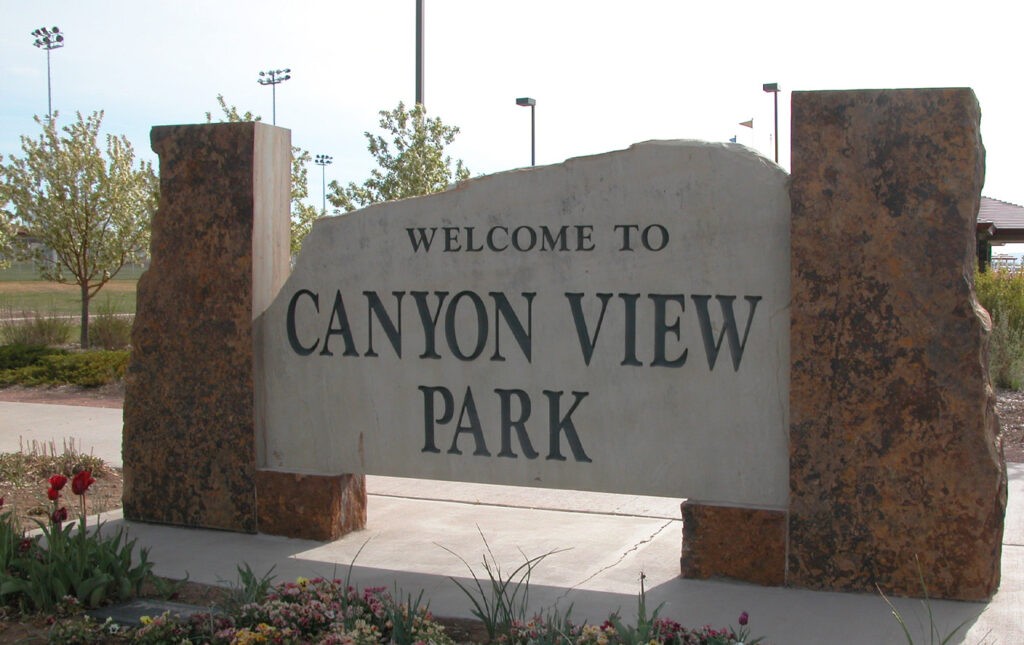 Large Canyon View Park Stone engraving