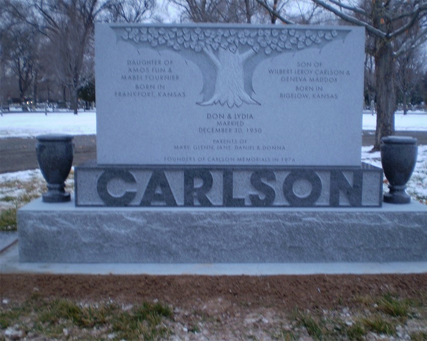 carlson custom headstone